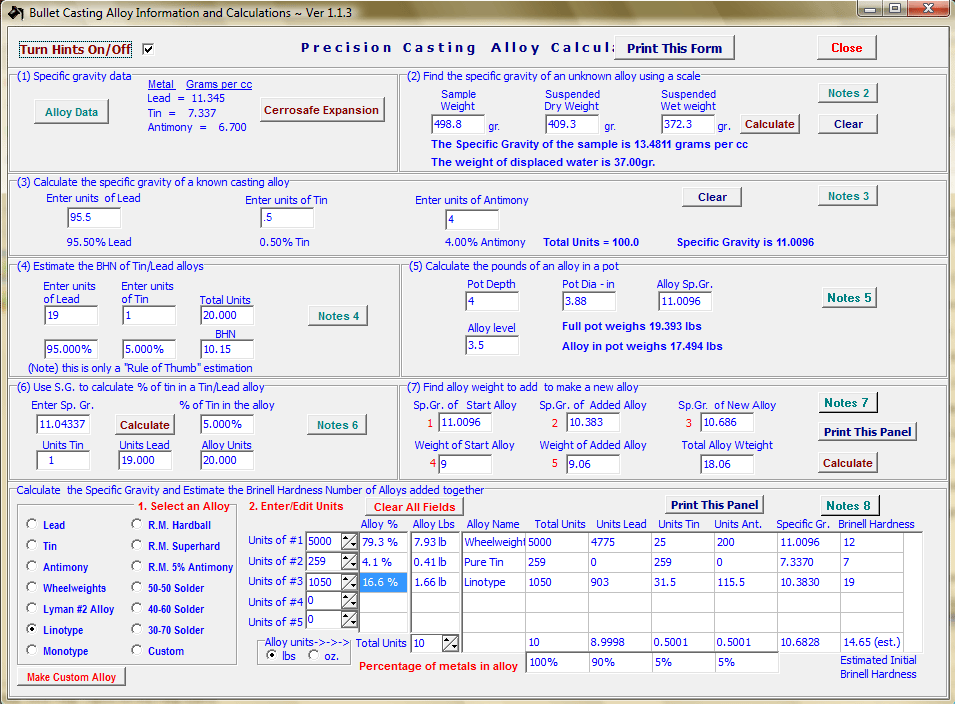 Lead Free Bullet Casting Alloy